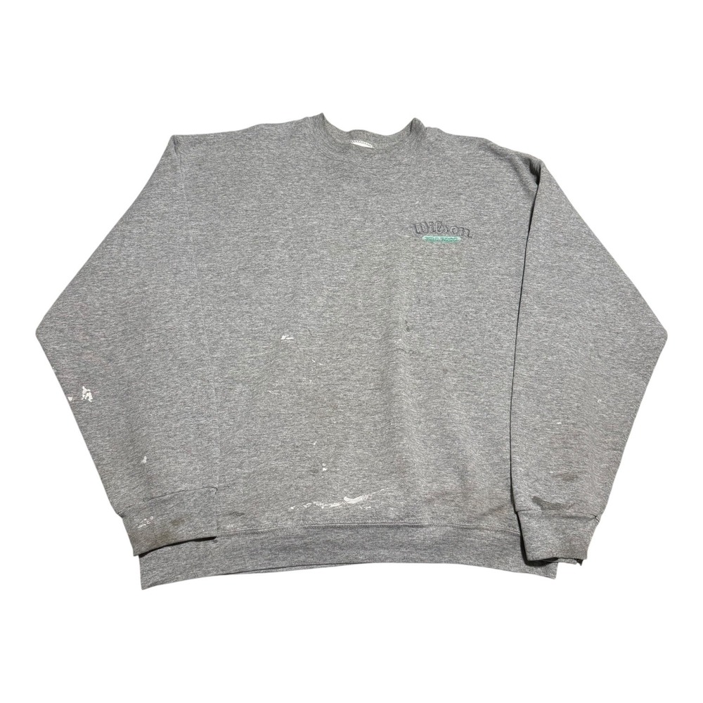 Vintage 90s Wilson Embroidered Logo Stained Distressed Sweatshirt Men's XL